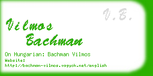 vilmos bachman business card